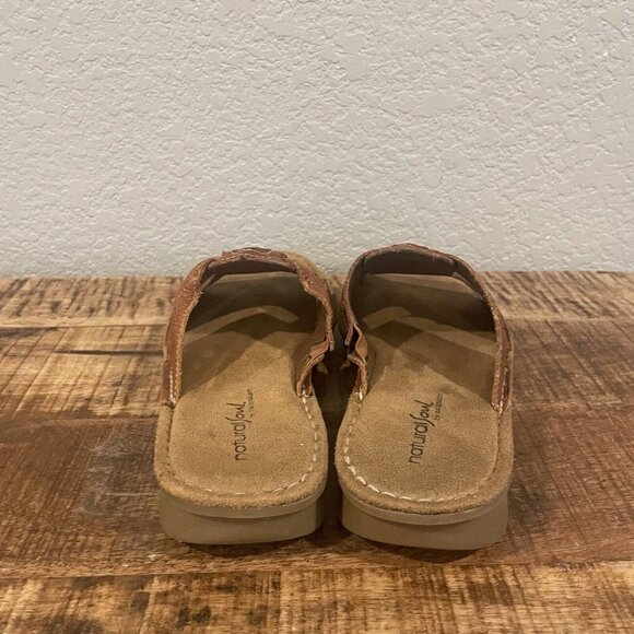 NATURAL SOLE by Naturalizer brown leather comfort sandals 8.5 Slip On Open Toe - Picture 6 of 9